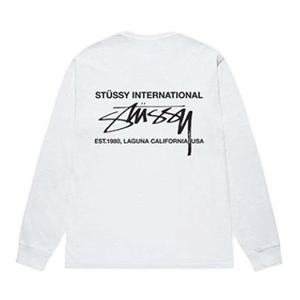 STUSSY WHITE BLACK STUSSY TEE LONG SLEEVE