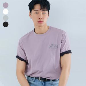 [게스][26SS] 남여공용 세미오버핏 고신축사 그래픽 반팔티셔츠 NQ2KE408 [정가 69,000원]