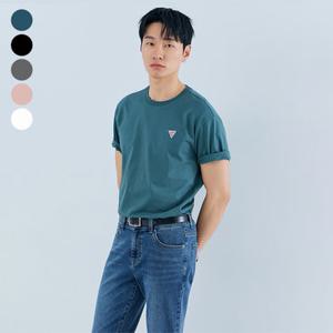 [게스][26SS] 남여공용 세미오버핏 미니로고 반팔티셔츠 NQ2KE406 [정가 49,000원]