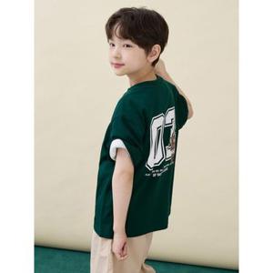 [빈폴키즈] 곰돌이 달이 숫자 그래픽 반팔 티셔츠  그린 (BI6342U13M)