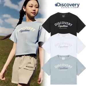 [백화점]디스커버리키즈 DKRS53053-BKS 여아 프레시벤트 타이포그래픽 반팔 티셔츠 기능성
