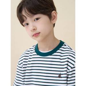 [빈폴키즈] 멀티 스트라이프 반소매 티셔츠  그린 (BI6342U10M)
