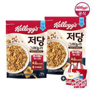 켈로그 시리얼 저당 그래놀라 360g x 2개 + 미니로즈 35g x 2개 + 타포린