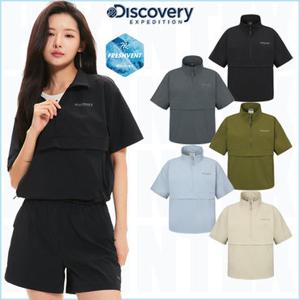 [백화점]디스커버리 택가 109,000원 DWTR93053 여성 우븐 냉감 트레이닝 반팔 하이넥 아노락 HKTR