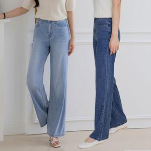 [지기핏]여름용 텐셀 와이드핏 기장선택 여성청바지 S-3XL