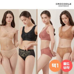 [출고가 15,900][크로커다일] 레이스 스킨 브라+팬티 2종세트 택1