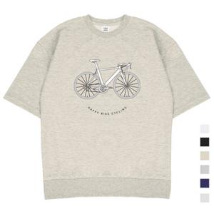 BIKE 오버핏 반팔 맨투맨 남여공용 6컬러