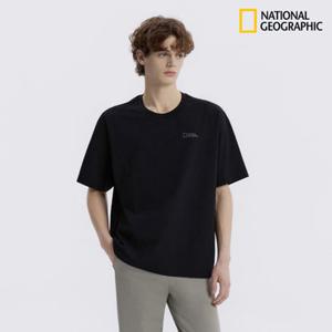 내셔널지오그래픽 N265UTS909 세미오버핏 수피마 반팔 티셔츠 BLACK