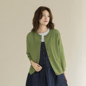 엄마옷 마담4060 [내추럴포엠]알록단추린넨가디건 중년여성 데일리 -ZCA2604008-