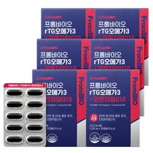 rTG오메가3+코엔자임Q10 30캡슐x6박스/6개월 혈행 혈압 항산화