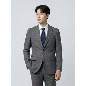 [by파크랜드]그레이 체크 모혼방 스트레치 수트셋업-A5DB2310414B_A5XI2310380B