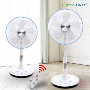 유니맥스 BLDC모터 풋터치 리모컨 선풍기 7단계 풍량 3가지 바람모드 35CM 5엽날개 스탠드선풍기 좌석용