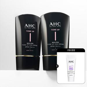 AHC 메이크업핏 마스터즈 톤업 선세럼 50ml 2개+(증정)워터풀 선크림 7ml 1개