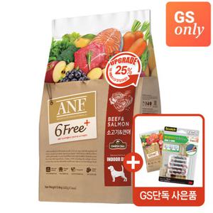 [우리와] [GS단독]ANF 강아지사료 식스프리플러스 소고기연어 5.6kg+(전 옵션 추가발송)독 샘플 40g+벌레막이밴드1개