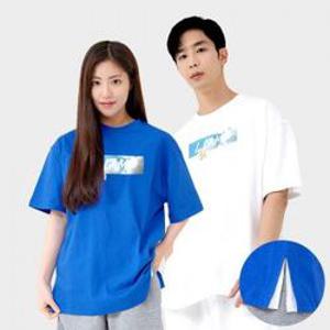 [프리미엄] 엘라모 스카이베어 옆트임레이어드 오버핏 반팔티