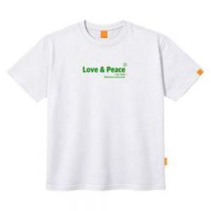엘라모 러브앤피스 반팔 티셔츠 남녀공용 빅사이즈 S~4XL
