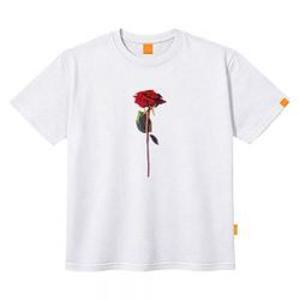 엘라모 장미 반팔 티셔츠 남녀공용 빅사이즈 S~4XL
