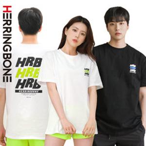 [헤링본] 남자 여자 트레이닝복 오버핏 반팔 16수 면티 TE505
