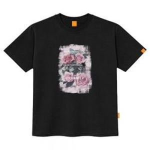 엘라모 핑크로즈 반팔 티셔츠 남녀공용 빅사이즈 S~4XL