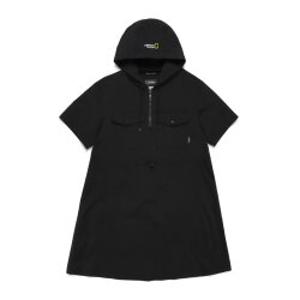 내셔널지오그래픽 N242WOP980 여성 우븐 스트레치 후드 반팔 원피스 CARBON BLACK