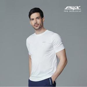 프로월드컵 남성 화이트 UV차단 라운드넥 반팔 티셔츠 P201I001A