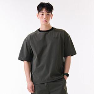 공용 스트레치 그래픽 반팔 티셔츠-DBRU5824D0V