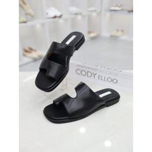 [코디엘루]브론 가죽 쪼리 뮬 블로퍼 2cm 슬리퍼 CDMD30418_GN