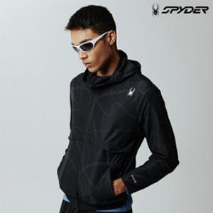 [스파이더] 공용 프로웹 러닝 후드 바람막이 자켓 SPIFCNJK231UBLK