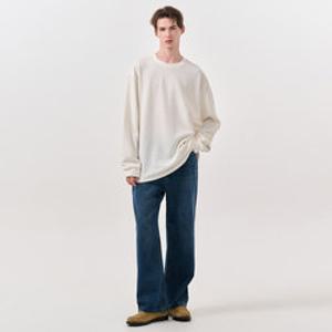 [제너럴아이디어]UNISEX 베이직 사카리바 롱 슬리브 티 [WHITE] / SBD3U01007-MAN