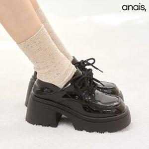 [아나이스] 레이스업 키높이 통굽 로퍼 7cm_24FW206 [무료배송]