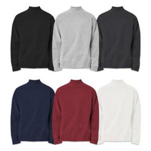 제네브 남녀공용 국내생산 S~3XL 기모 반목 목폴라 티셔츠