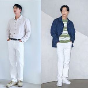 [백화점][웰메이드]일자 화이트 베이직 스판데님 MUODL4S1311