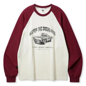 앨빈클로 빈티지 자동차 래글런 오버핏 긴팔티 AVT378 (4 COLOR)