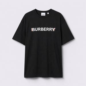 버버리 로고 아리아나 남여공용  티셔츠 블랙 80526501
