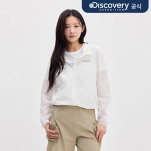 [디스커버리] 프레시벤트 여성 컬러블럭 크롭 바람막이 (O/WHITE) DWWJ94053-WHS