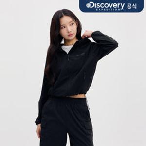 [디스커버리] 프레시벤트 여성 컬러블럭 크롭 바람막이 (BLACK) DWWJ94053-BKS