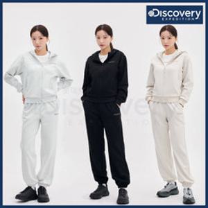 [백화점]디스커버리 25년 봄 이월/할인 여성 니트에센셜 면 트레이닝세트 크롭후드집업/조거팬츠 DWTR41051,DWTP41051-DXMIA