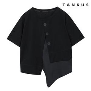 [탱커스]언발란스 크루넥 티셔츠 (TX2TS001L0)