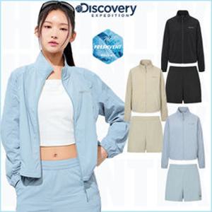 [백화점]디스커버리 25SS DWTR91053DWTB91053 여성 경량 우븐 트레이닝 풀집업 자켓 반바지 세트 HKTR