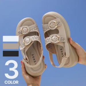 제이슈 / 제이슈 소가죽 로리아 플랫폼 통굽 슬링백 샌들 5.5cm (3color)