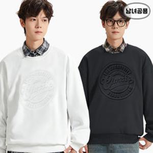 남녀공용 엠보싱 로고 긴팔 티셔츠 (5color)