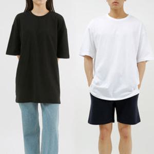 [폴앤폴]데일리 무지 남여공용 옆트임 오버핏 20수 반팔 4컬러