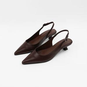 [백화점][신난다슈]여성 슬링백 힐 4cm 여자 스틸레토 슬링백 구두 펌프스 미들힐 FL251462 브라운