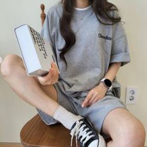 여성 러블리 캐주얼 트레이닝복 반팔세트 상하의 셋업 여름의류