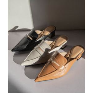 프리미엄 라이트 엣지 소가죽 뮬 블로퍼 4cm / LA8001P