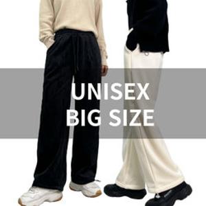 [UNISEX/밍크융기모]겨울 오버 2-WAY 코듀로이팬츠 골덴 스트링 와이드 조거 트레이닝 남여공용 투웨이 빅사이즈 밴딩팬츠 밍크기모 남여공용 빅사이즈 바지