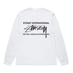 STUSSY WHITE BLACK STUSSY TEE LONG SLEEVE