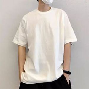 남성상의 남녀공용 오버핏 반팔티 여름 상의 심플 반팔티셔츠