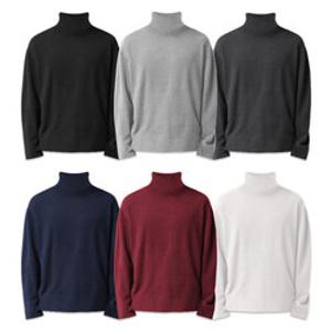 제네브 남녀공용 국내생산 S~3XL 면TC 긴목 목폴라 티셔츠