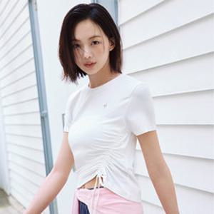 [르꼬끄공식] 여성 슬림핏 셔링 반팔티 QR122ORS12